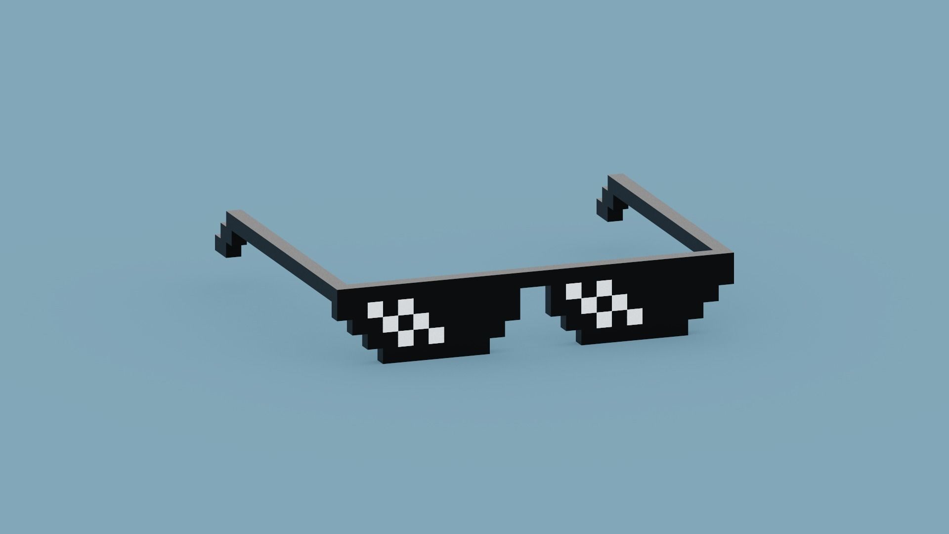 Voxel Sunglasses Low-poly 3D model_10