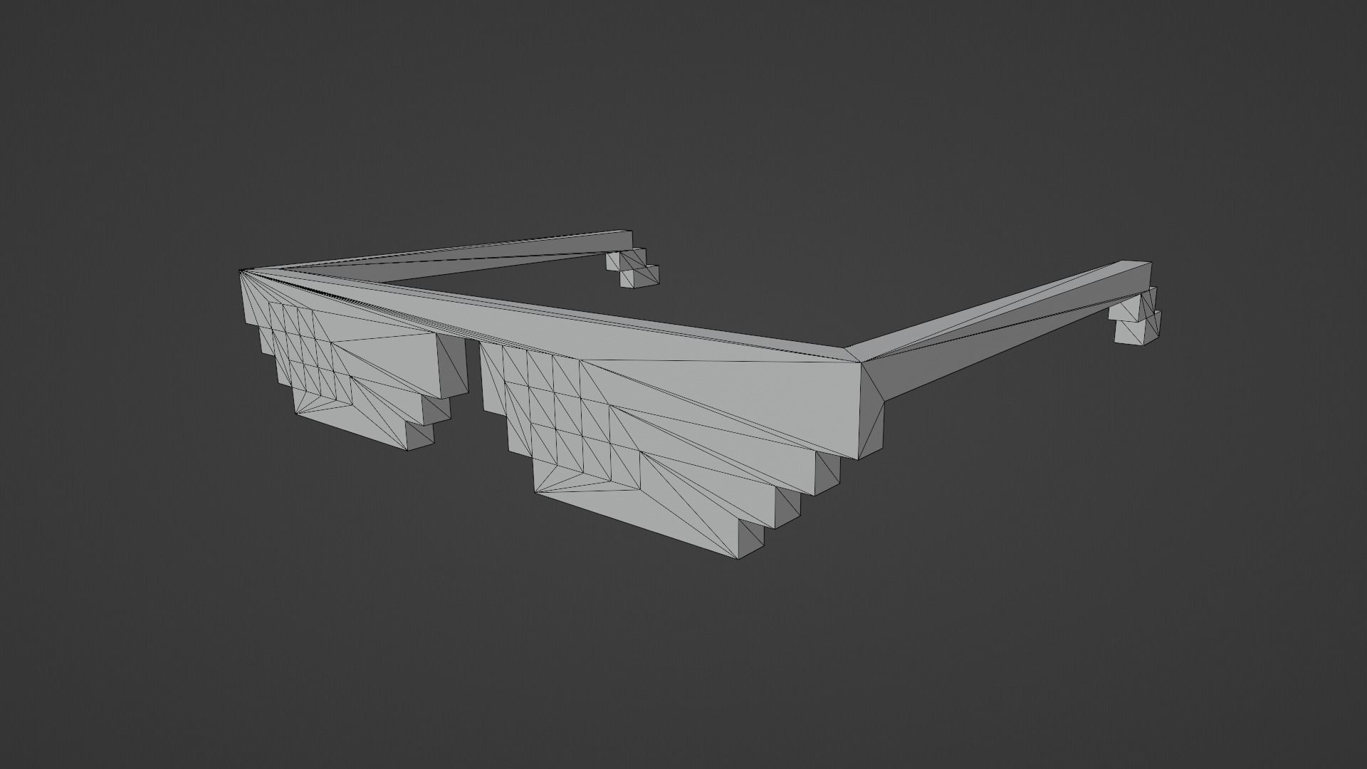 Voxel Sunglasses Low-poly 3D model_12