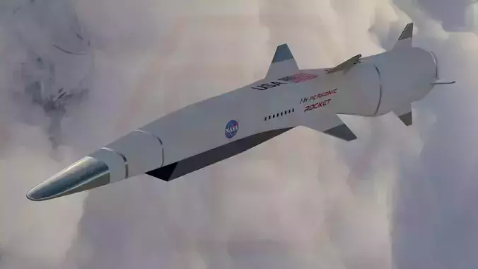 Hypersonic rocket Low-poly 3D model