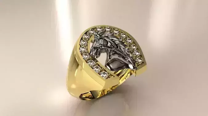 ANILLO HERRADURA CABALLO-HORSE RING-HORSESHOE-ANH-HORSE-01 