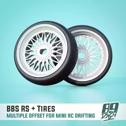 BBS RS wheels set for RC drifting wltoys miniz - multi offset 3D print model