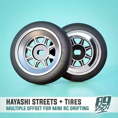 Hayashi Streets wheels set for RC drifting miniz - multi offset