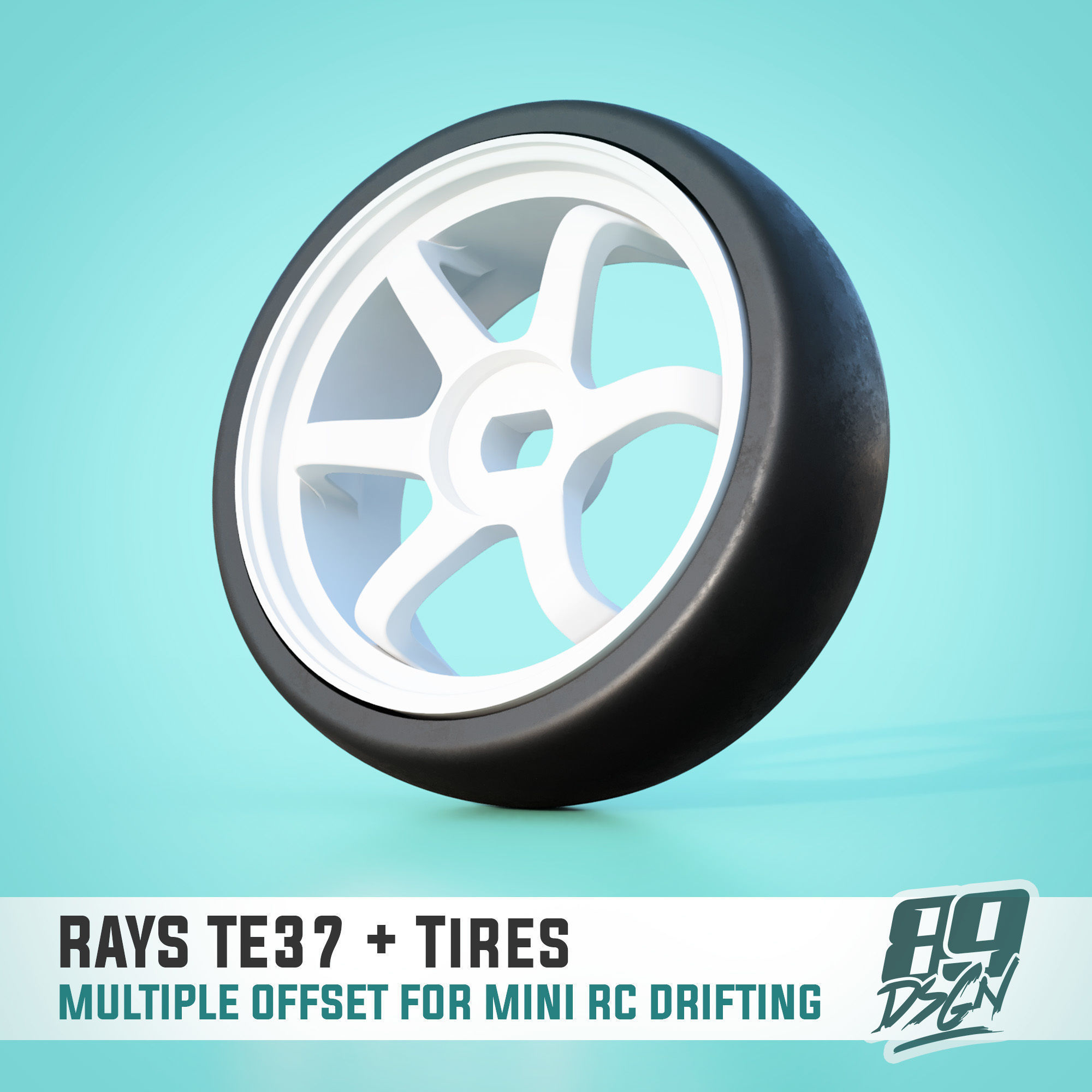 RAYS TE37 wheels set for RC drifting wltoys miniz - multi offset 3D print model_1