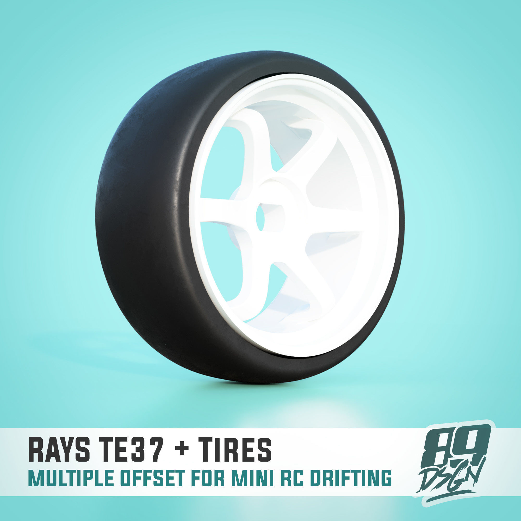 RAYS TE37 wheels set for RC drifting wltoys miniz - multi offset 3D print model_2