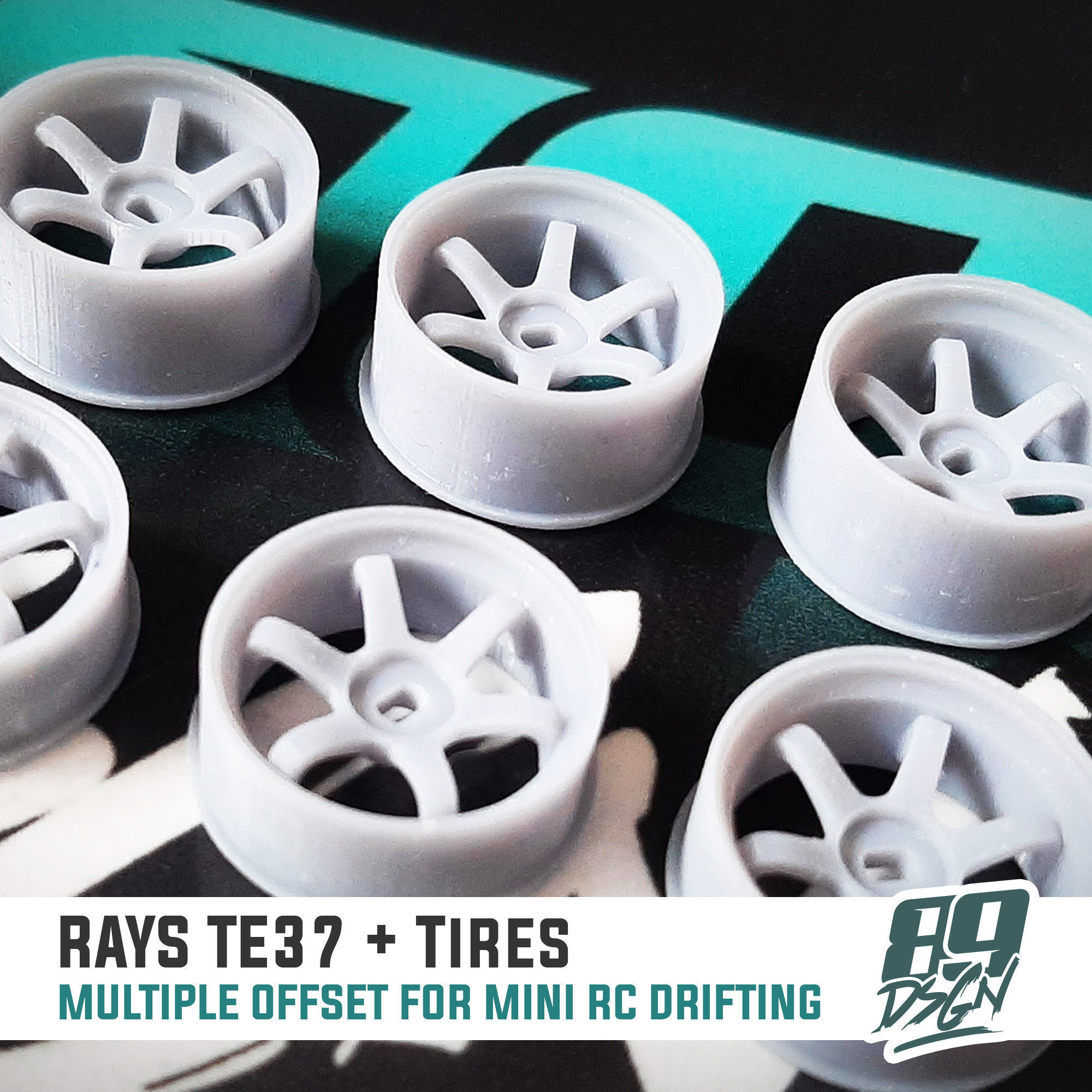 RAYS TE37 wheels set for RC drifting wltoys miniz - multi offset 3D print model_3