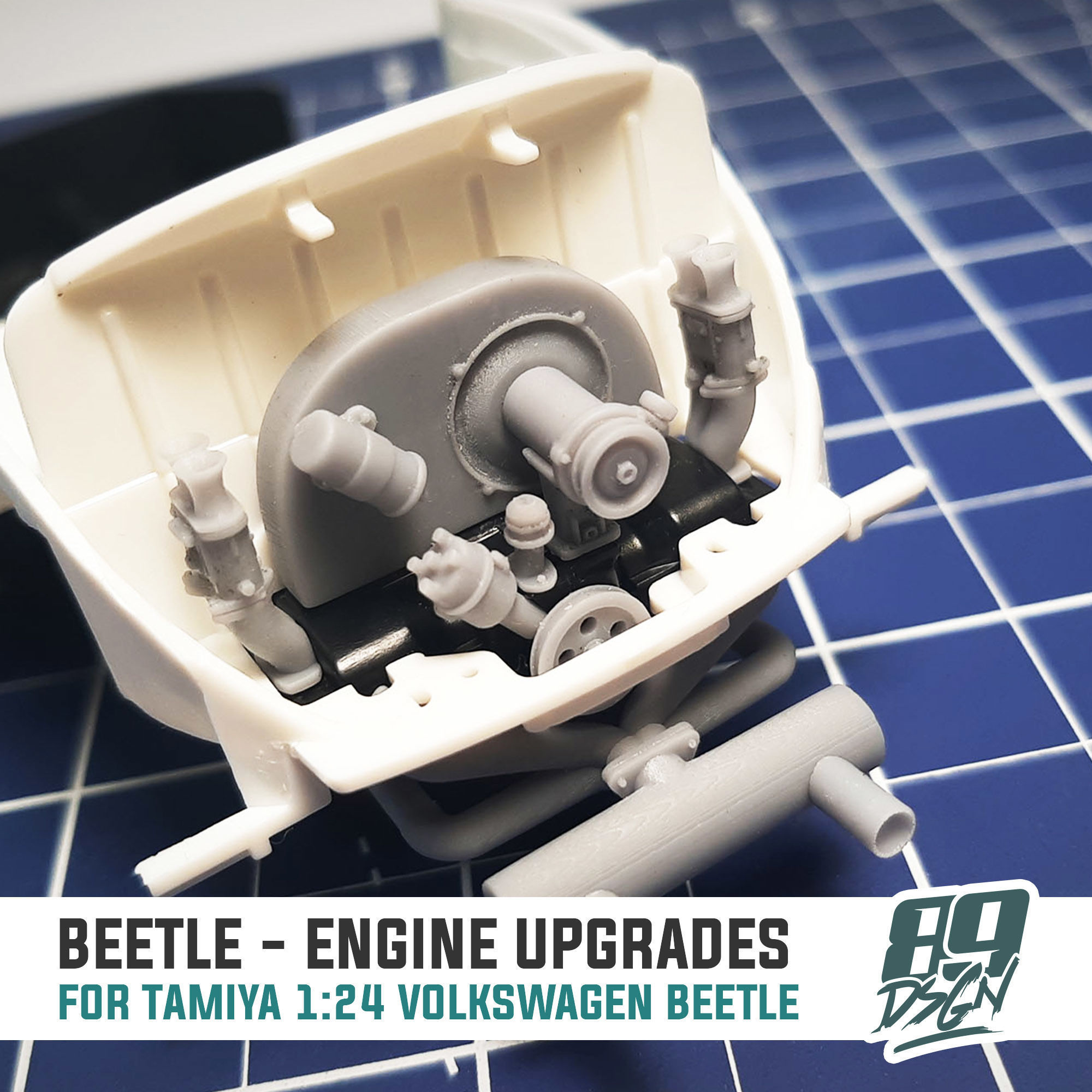 VW Tamiya 1300 Beetle - Engine upgrade parts kit 3D print model_3