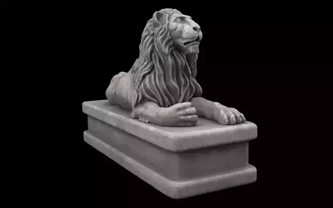 Lion statue white stone