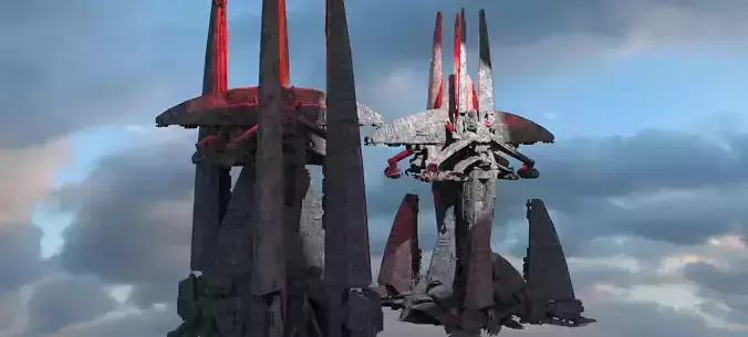 Dark Terra Former Mining tower Kitbash 2 3D model