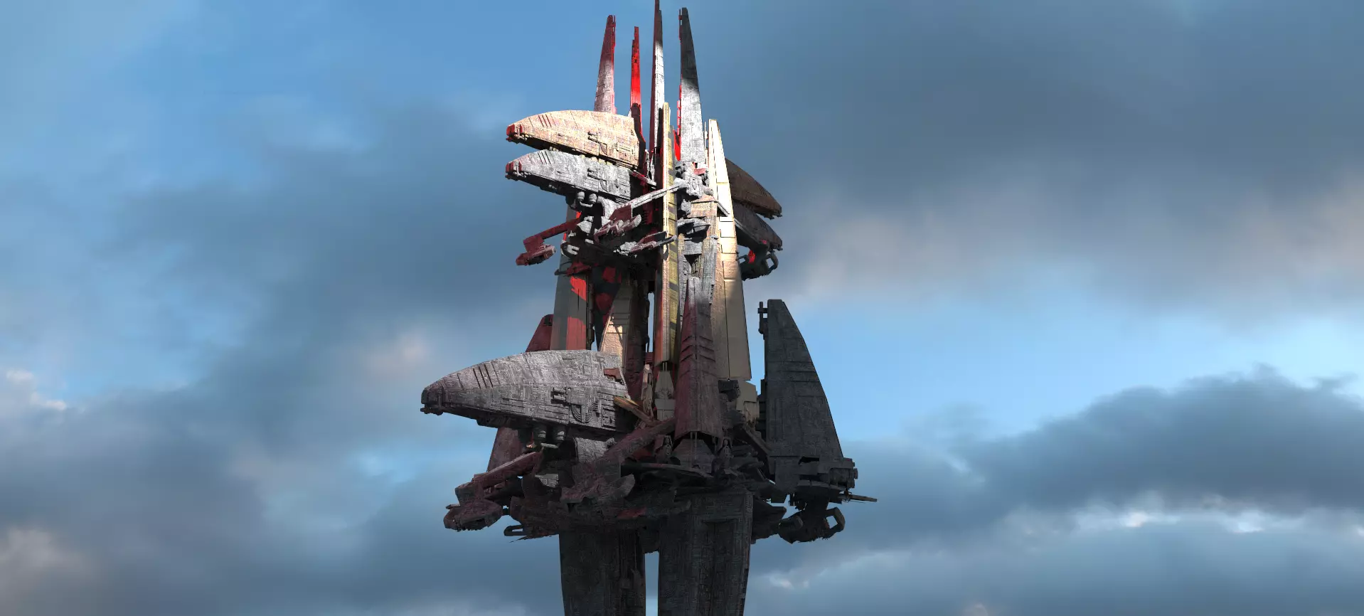 Dark Terra Former Mining collony Kitbash 3D model_0