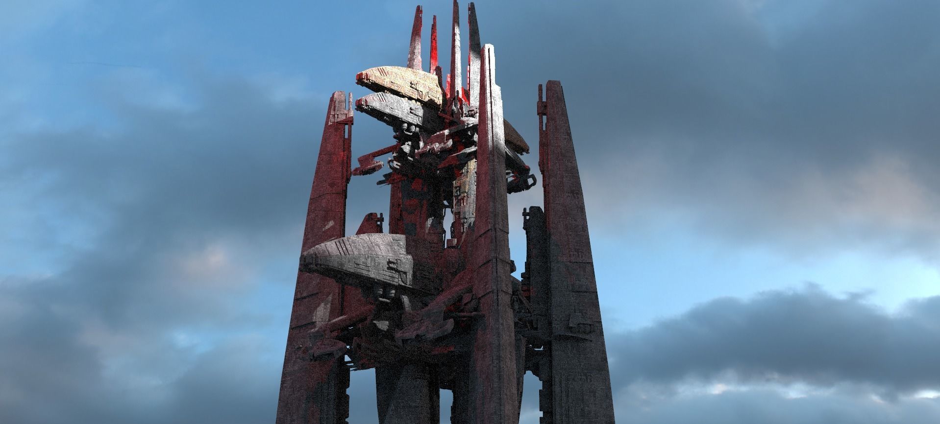 Dark Terra Former Mining Facility Kit bash 1 3D model_1