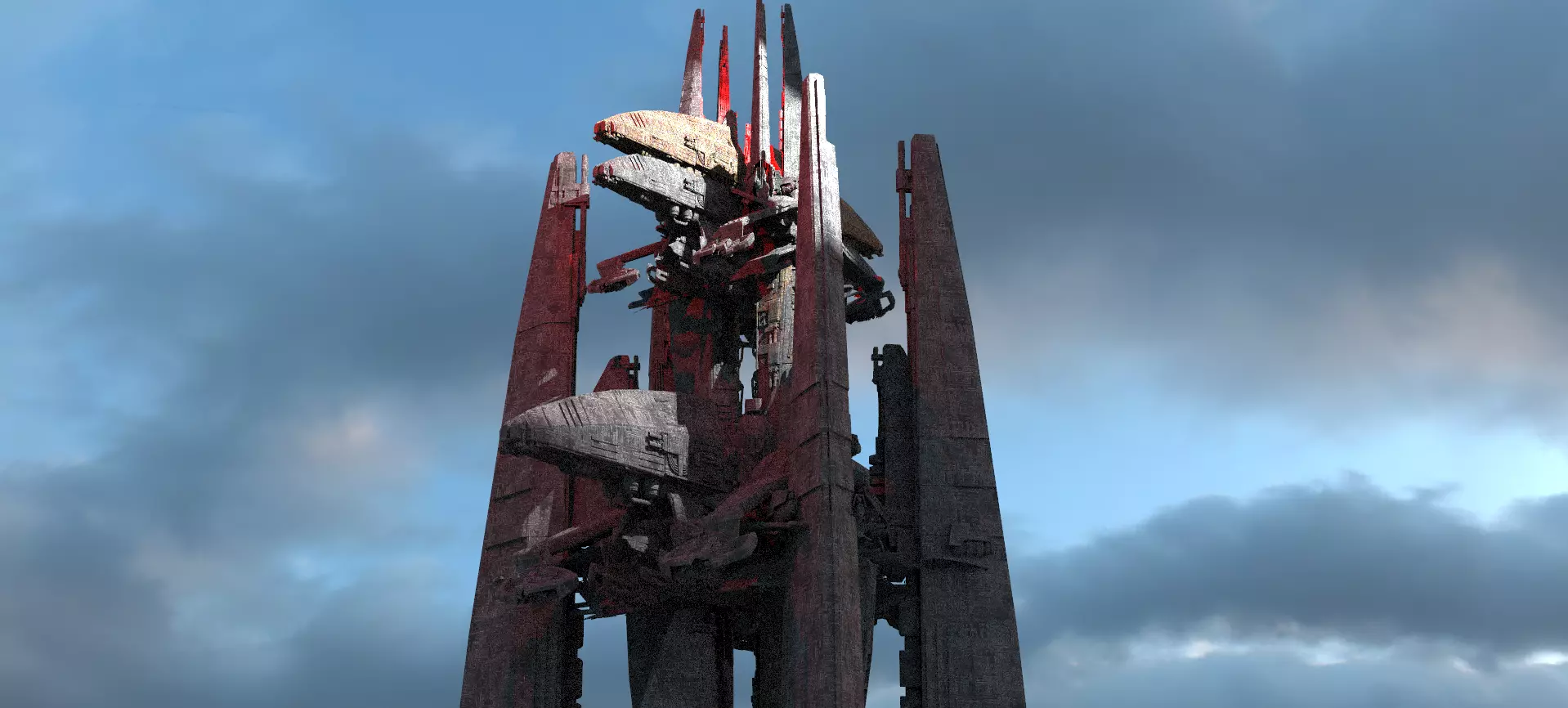 Dark Terra Former Mining Facility Kit bash 1 3D model_0