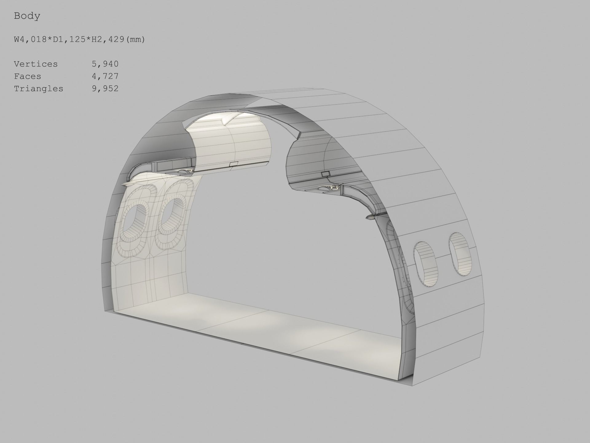 Airplane Interior Low-poly 3D model_6