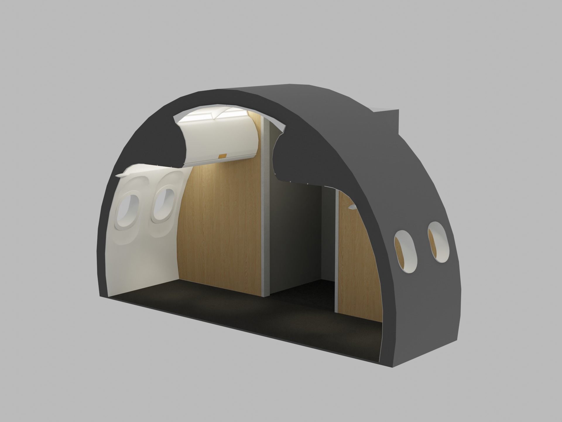 Airplane Interior Low-poly 3D model_14