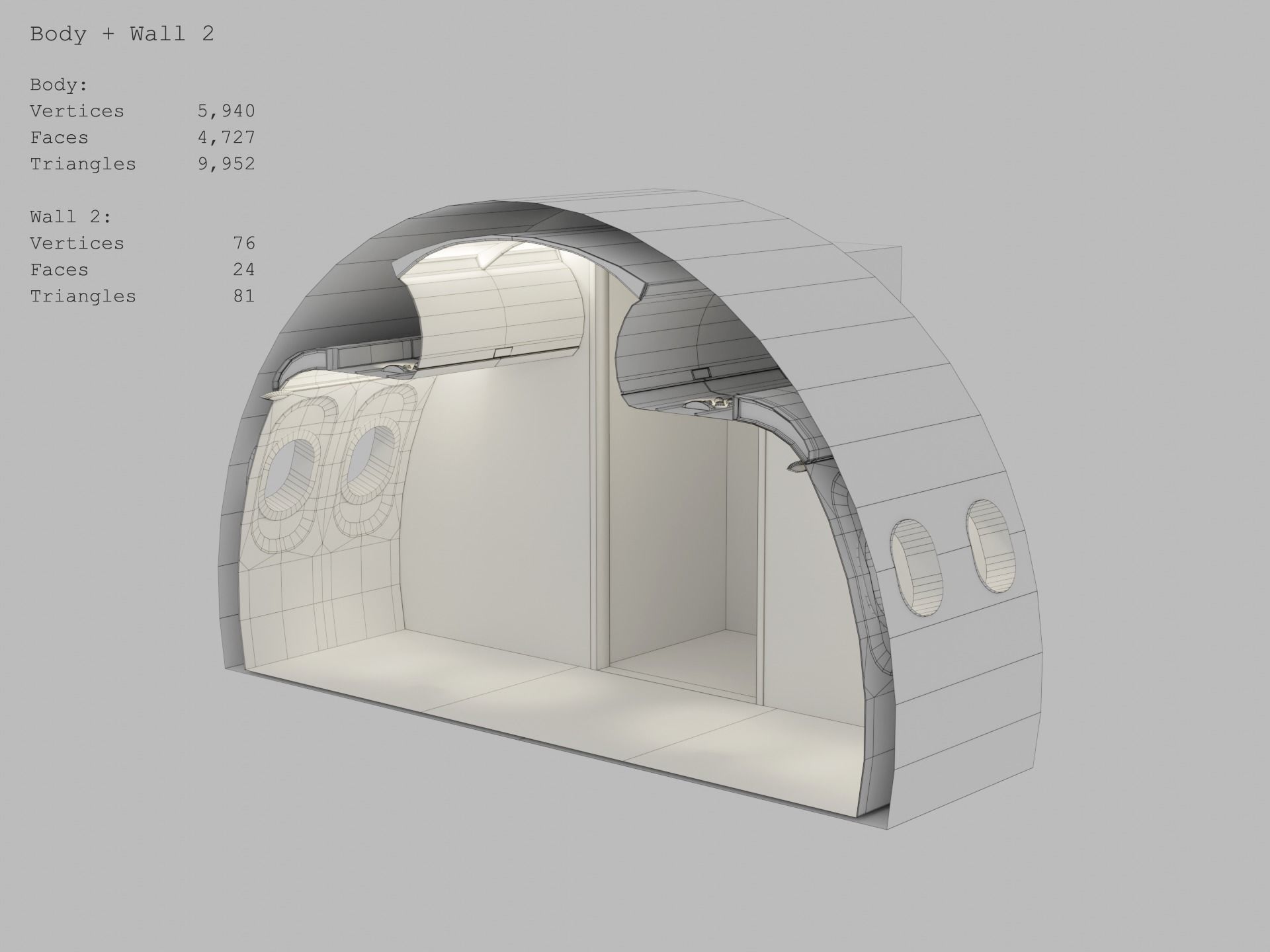Airplane Interior Low-poly 3D model_15