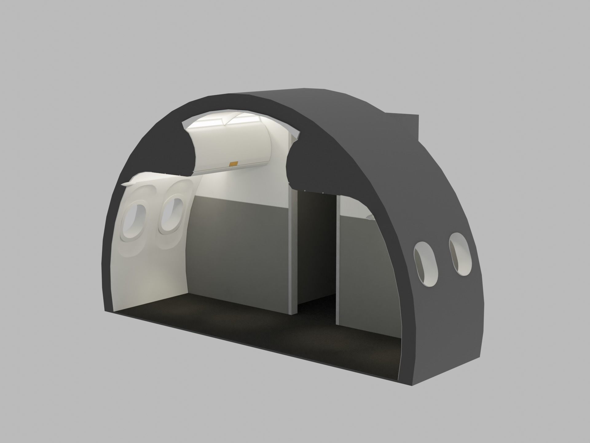 Airplane Interior Low-poly 3D model_12