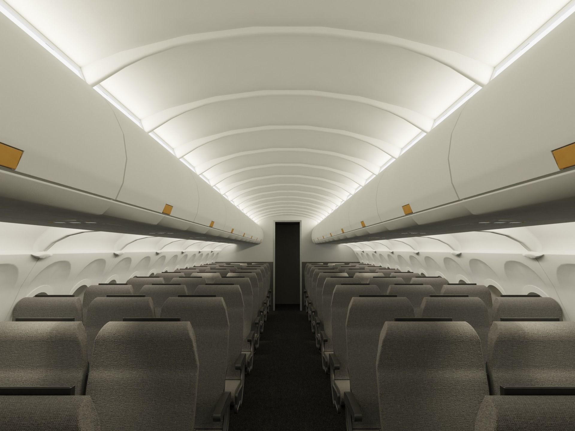 Airplane Interior Low-poly 3D model_3