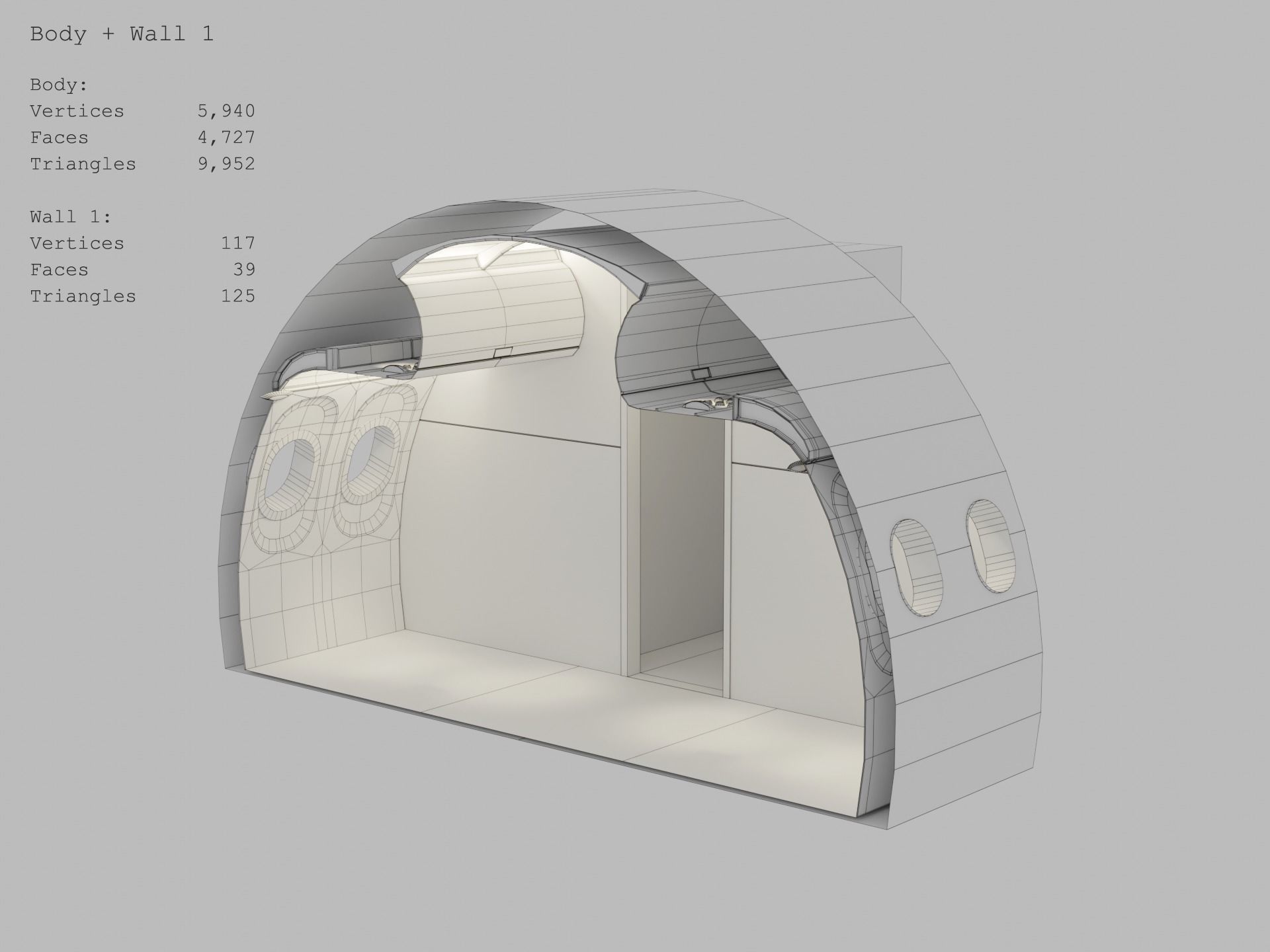 Airplane Interior Low-poly 3D model_13