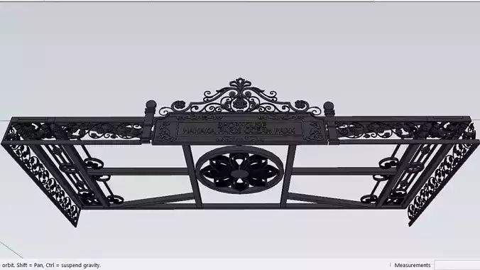 Iron Glass Roof Art Mounted Villa Facade 3D model