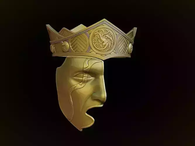 Viserys Targaryen crown and Face mask 3d digital download