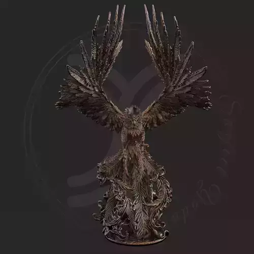 Phoenix bronze statue 3D print model