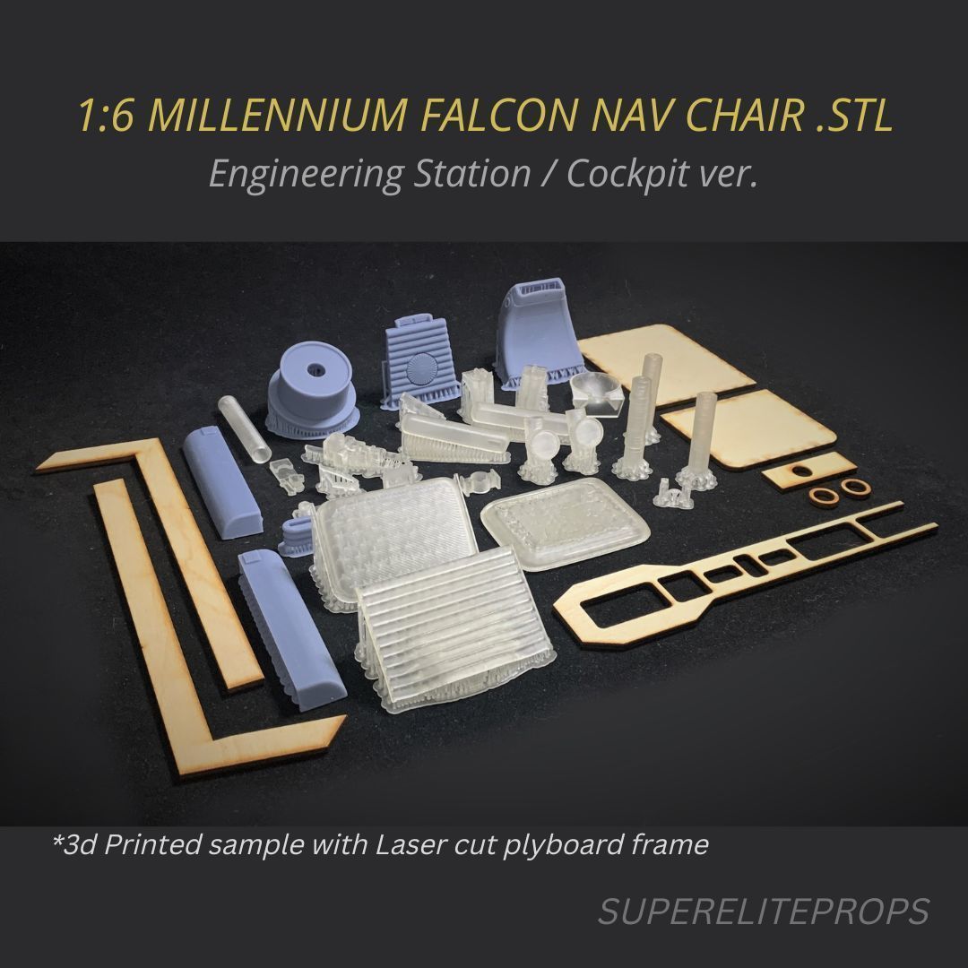 Millennium Falcon Chair for Cockpit Jazzinc upgrade 6th Scale  3D model_3