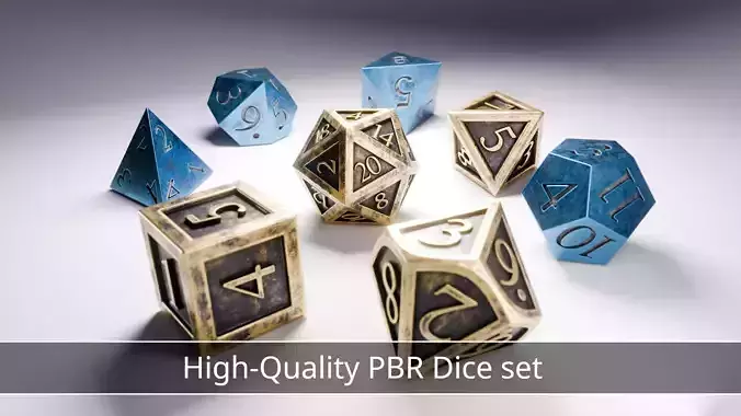 Role Playing Dice PBR Printable Low-poly 3D model
