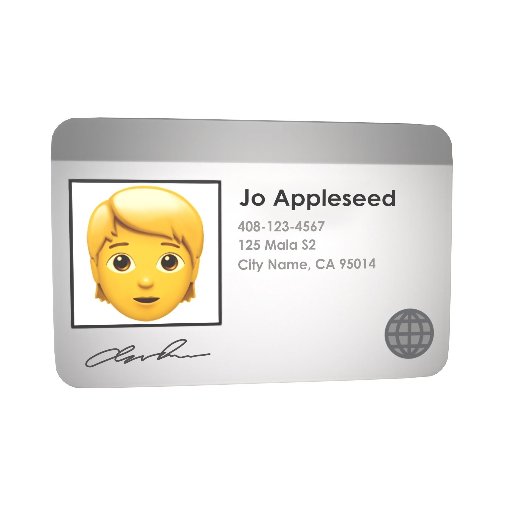 3D model Identification Card Emoji v1 001 VR / AR / lowpoly CGTrader