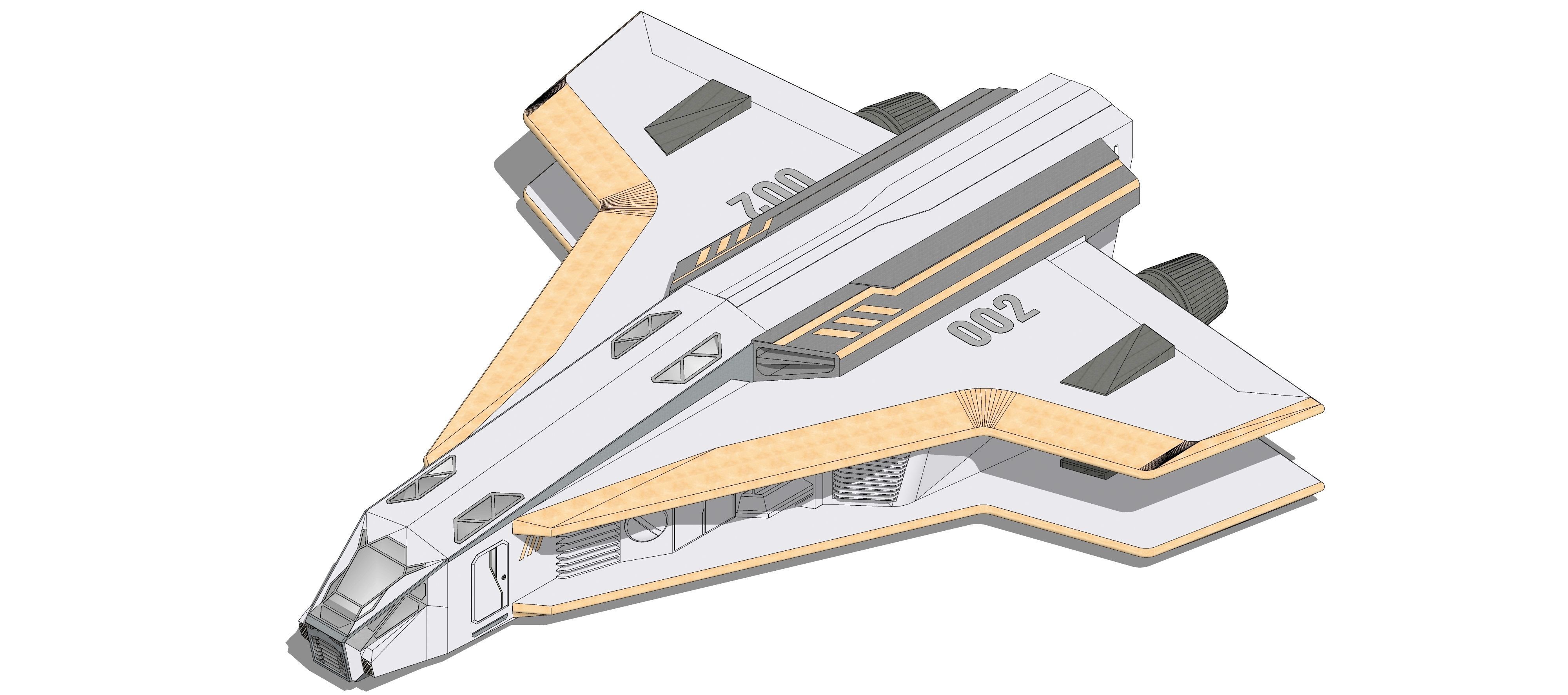 Sci-fi Neo Spacecraft 002 3D model_22