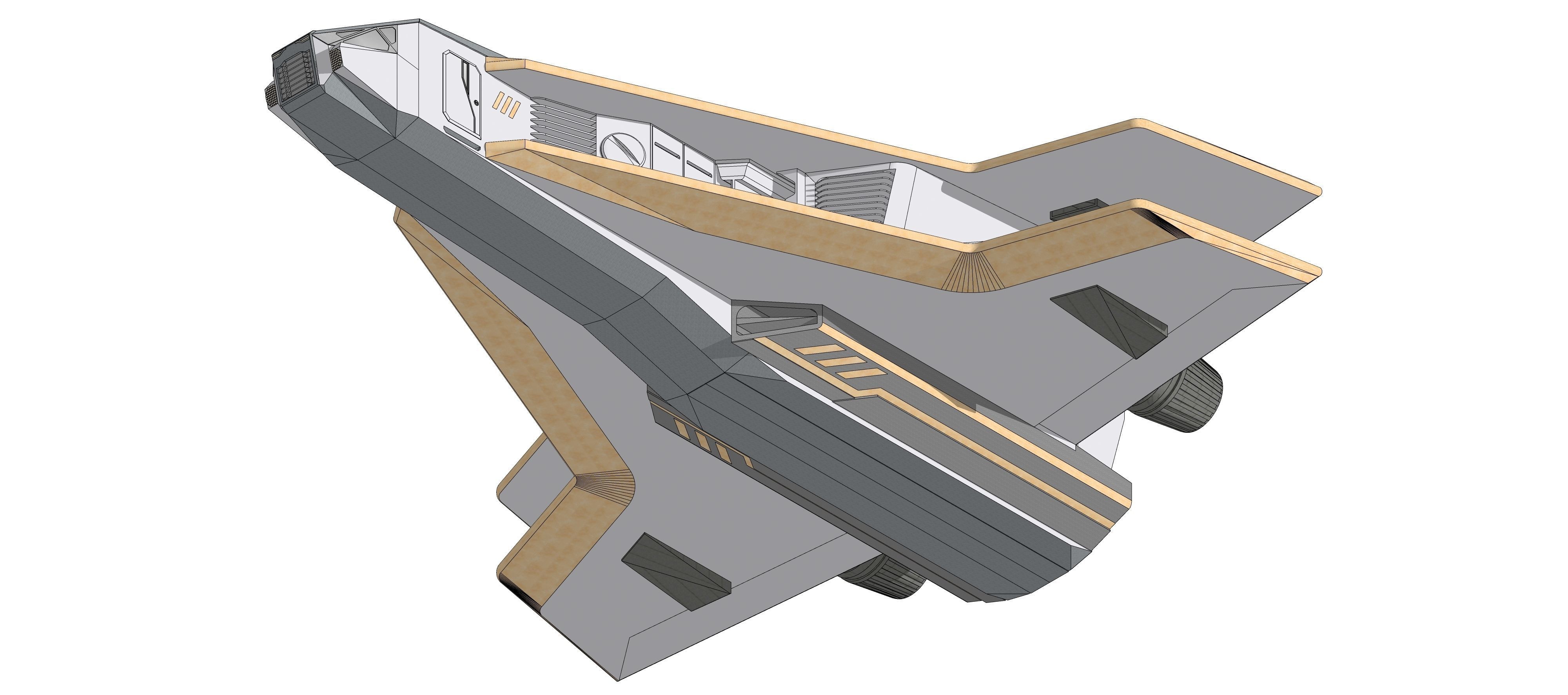 Sci-fi Neo Spacecraft 002 3D model_23