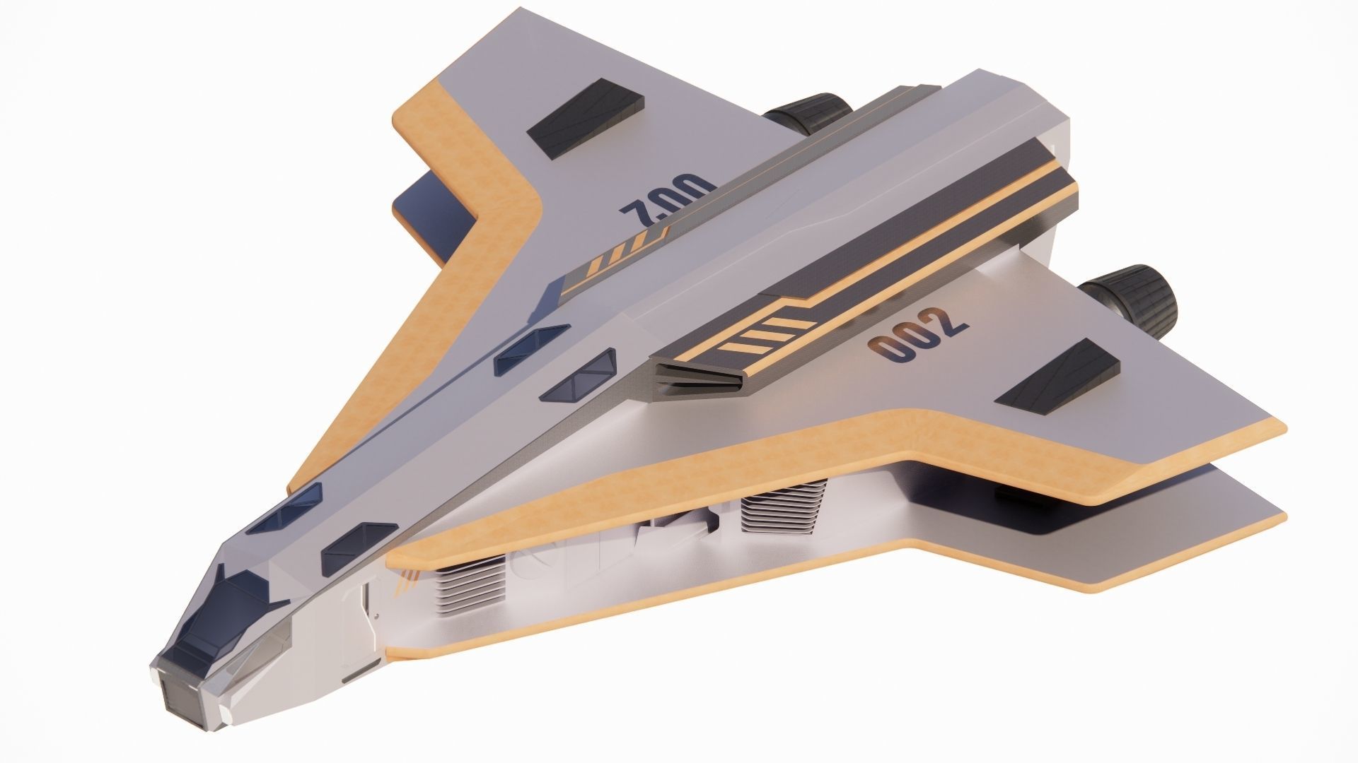 Sci-fi Neo Spacecraft 002 3D model_4