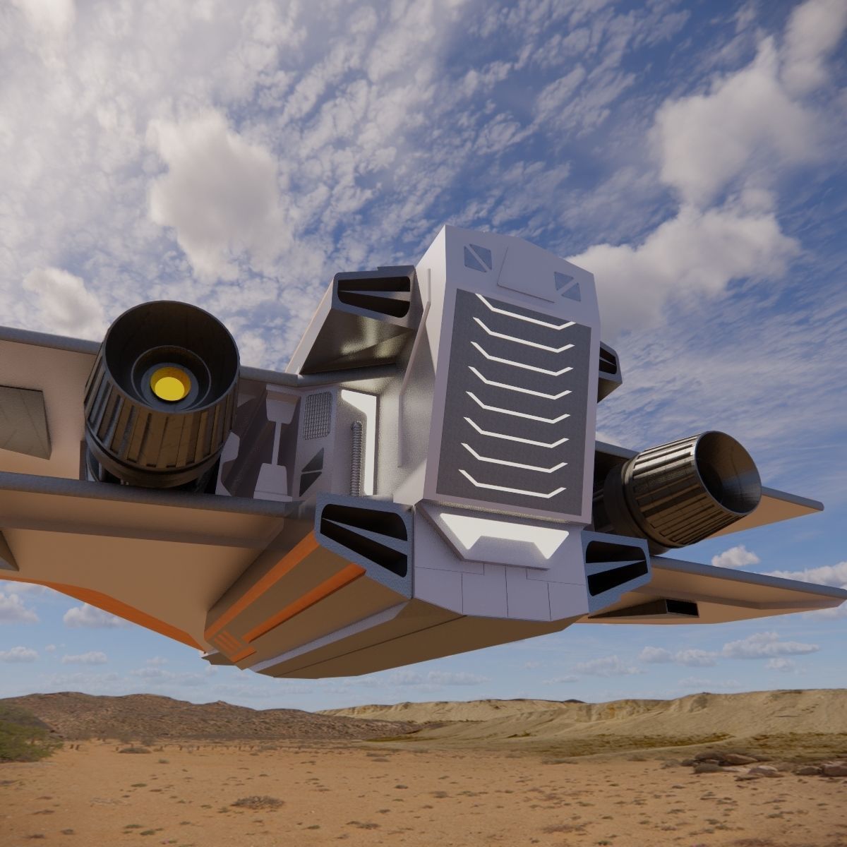 Sci-fi Neo Spacecraft 002 3D model_2