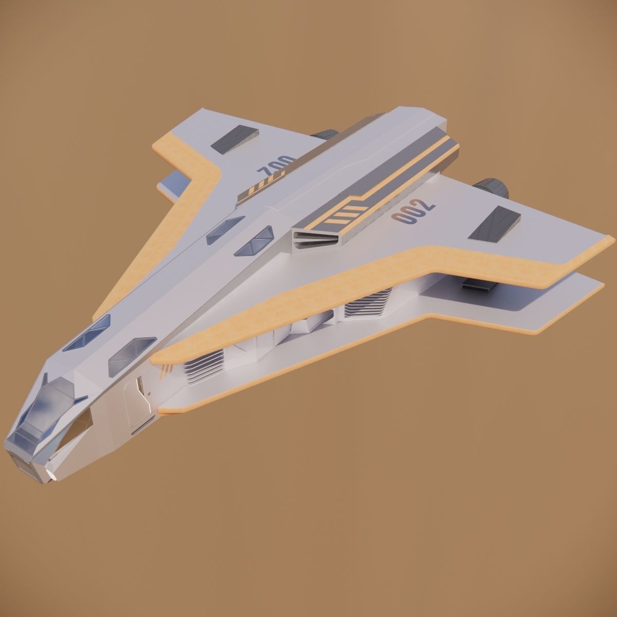 Sci-fi Neo Spacecraft 002 3D model_10