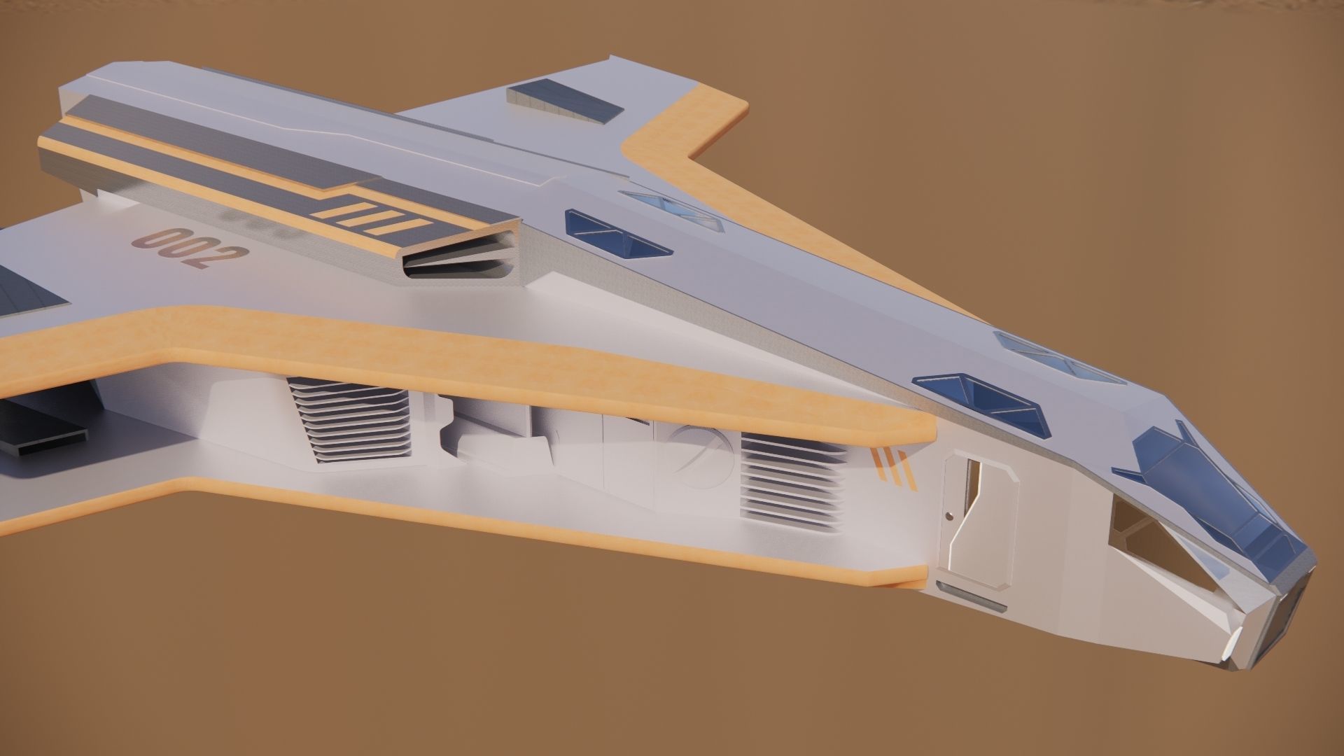 Sci-fi Neo Spacecraft 002 3D model_11