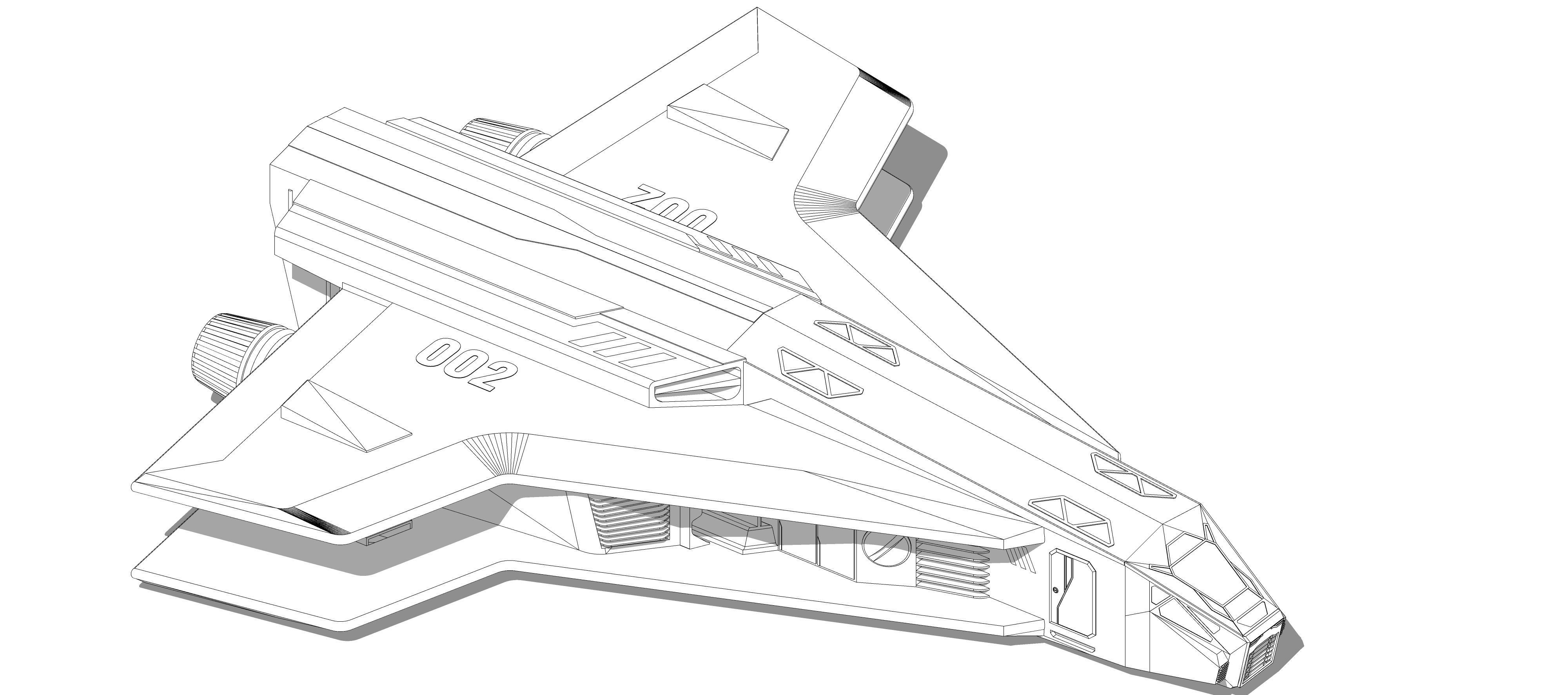 Sci-fi Neo Spacecraft 002 3D model_14