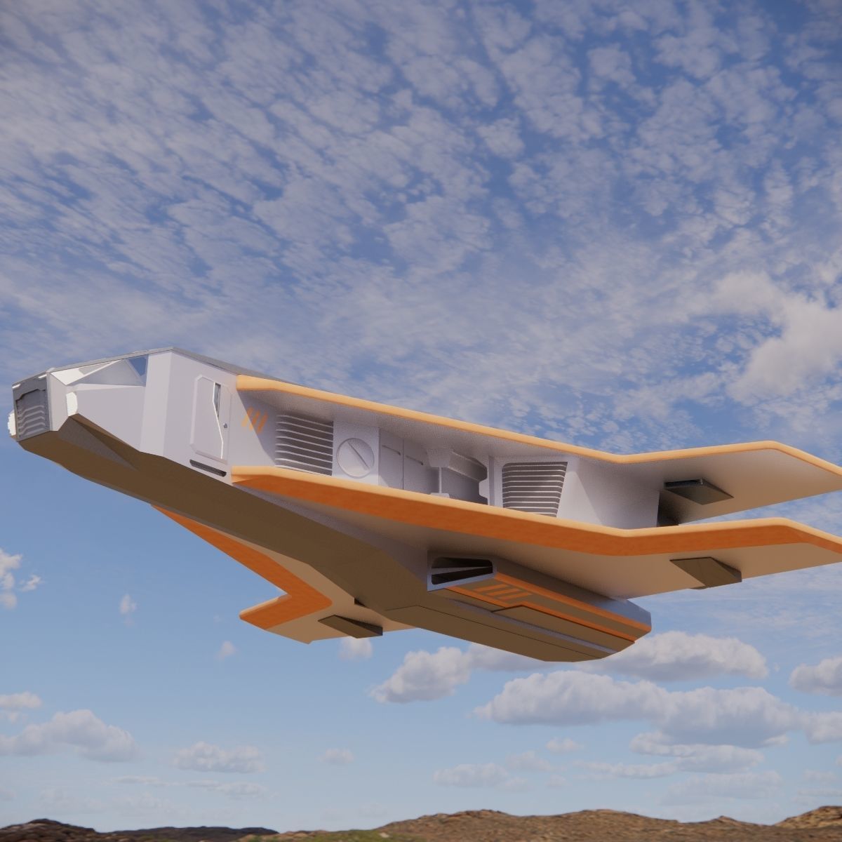 Sci-fi Neo Spacecraft 002 3D model_1