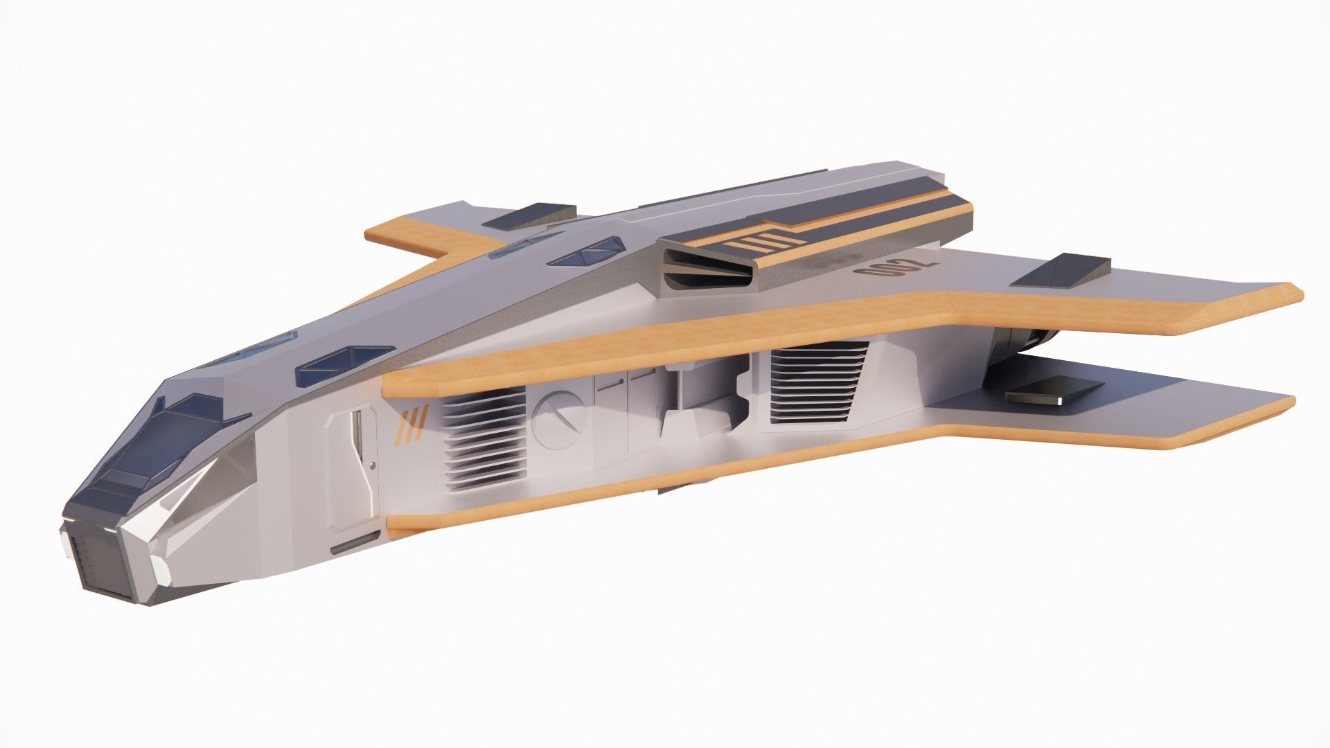 Sci-fi Neo Spacecraft 002 3D model_12