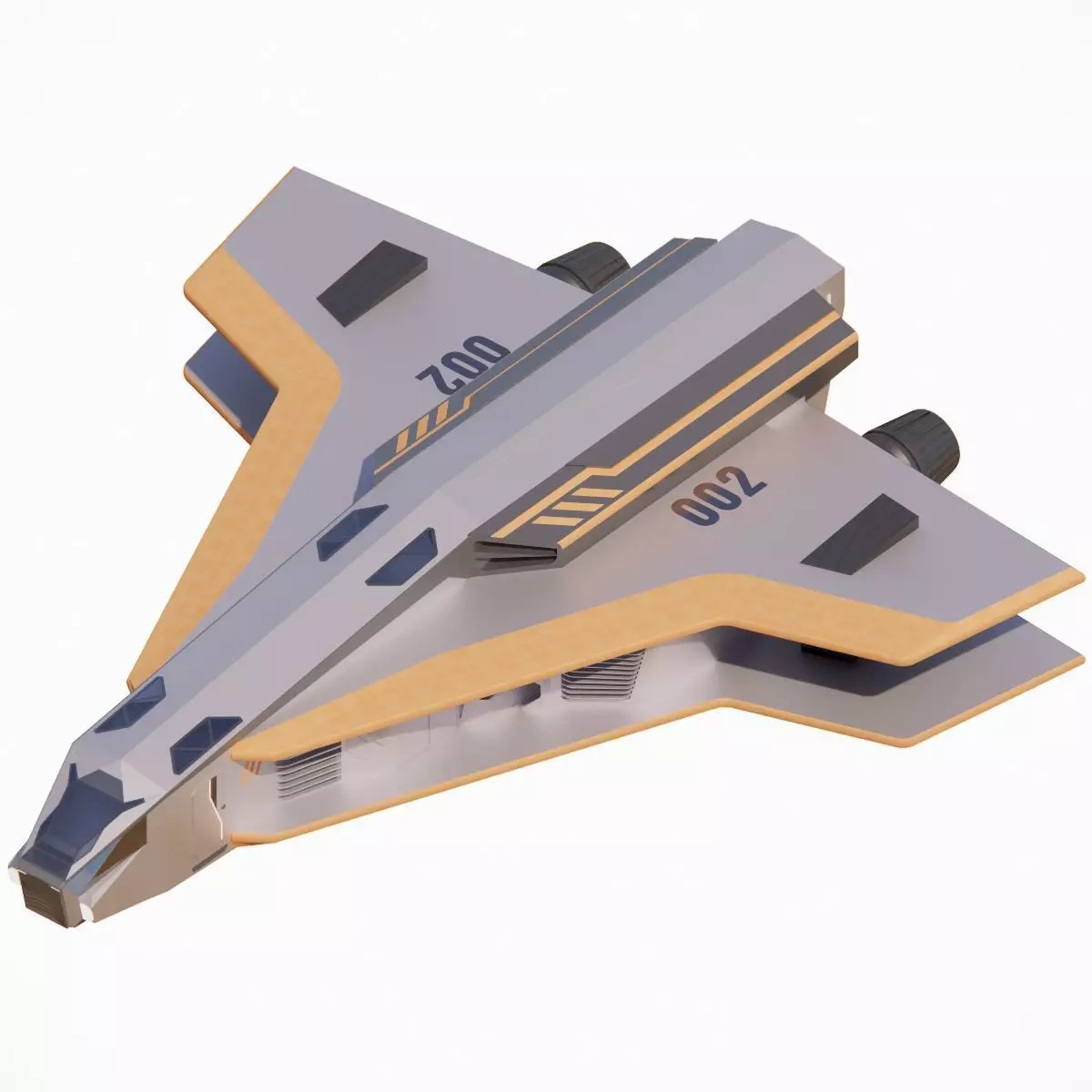 Sci-fi Neo Spacecraft 002 3D model_0