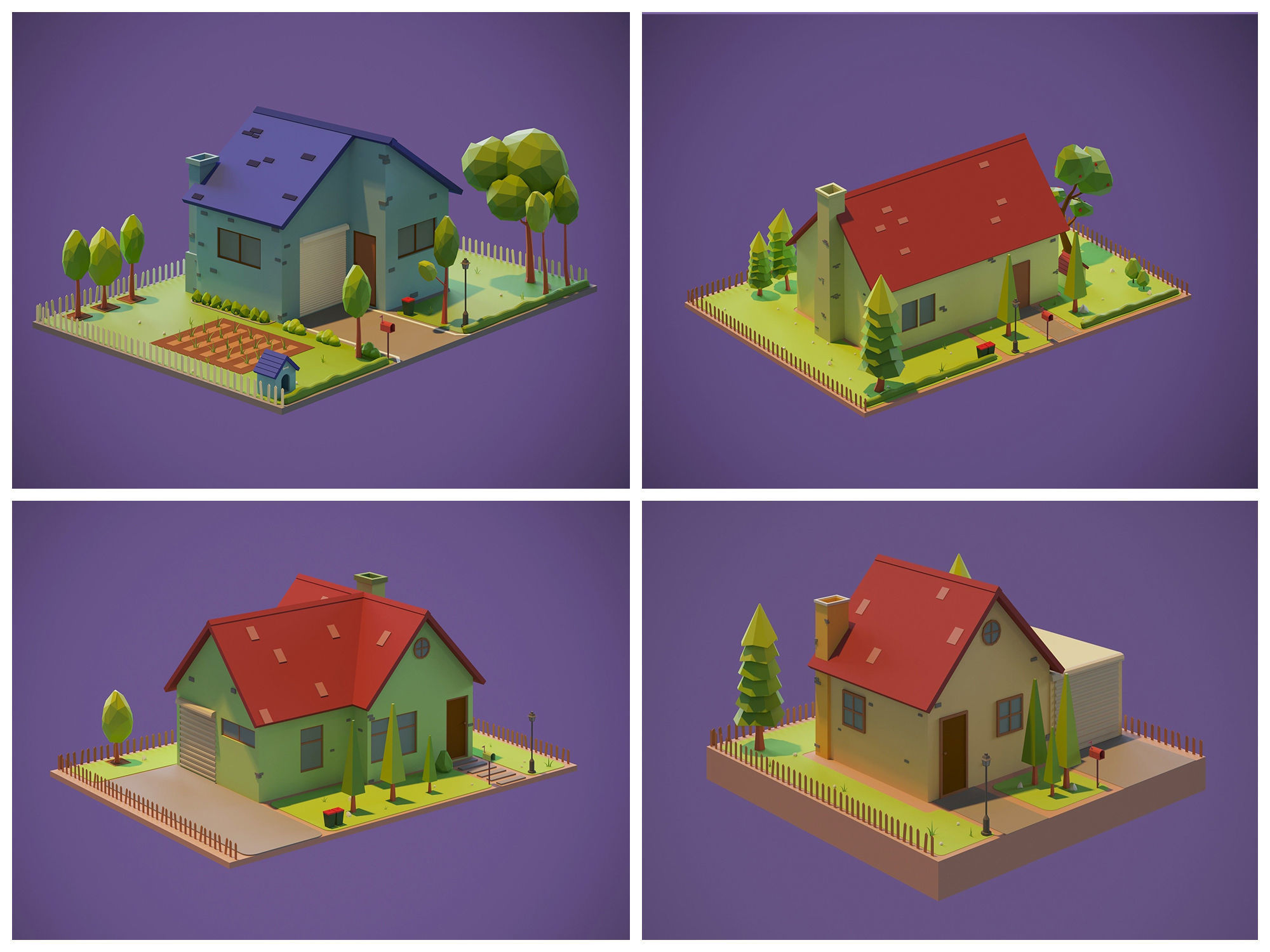 Cartoon Houses and Buildings 3D Model Collection _10