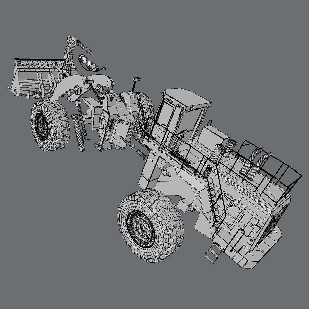 Wheel loader Komatsu  WA900 3D model_8