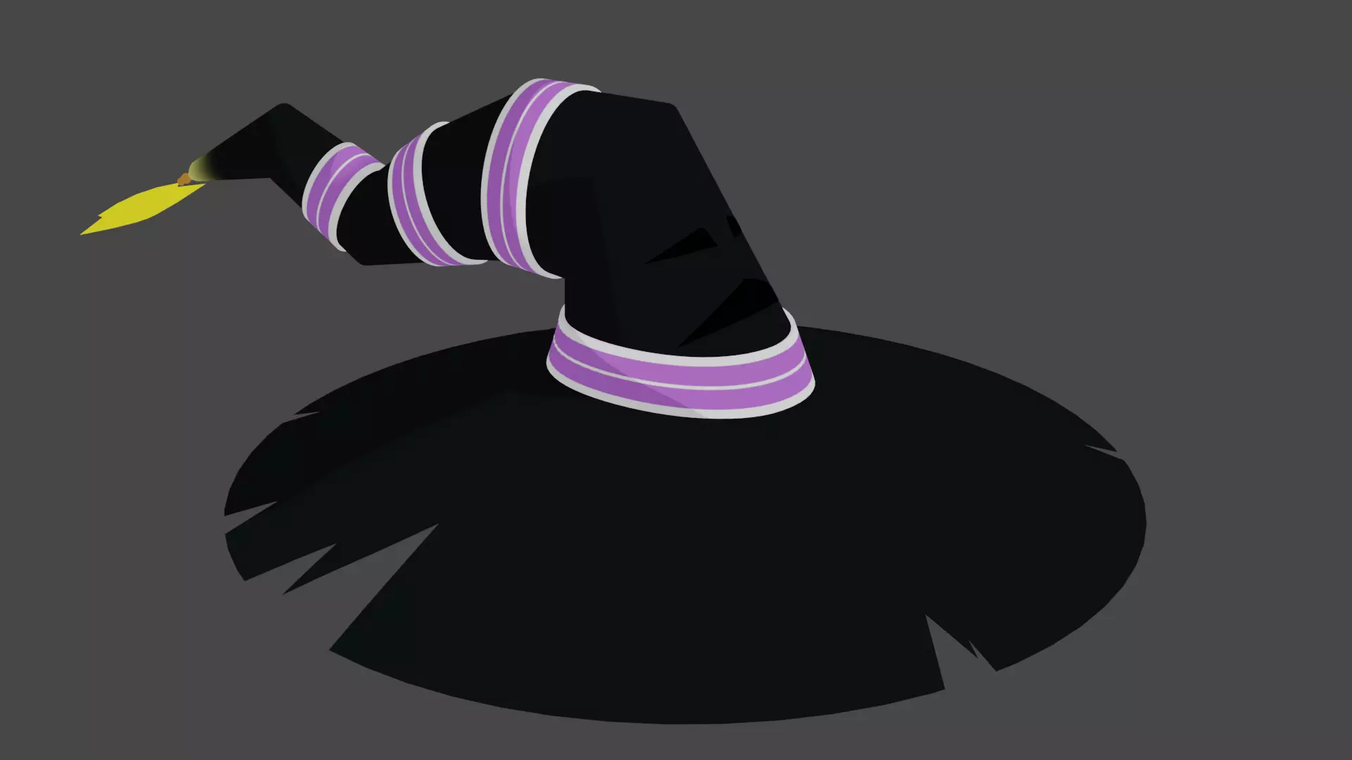 Fantasy Witch Hat Low-poly 3D model