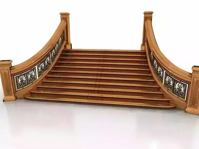 Stairs wooden staircase 3D model