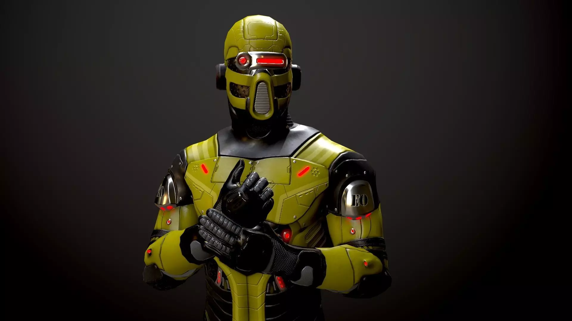 Sci-fi character 1 Low-poly 3D model_0