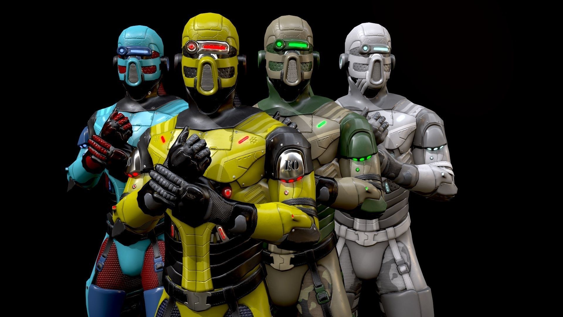 Sci-fi character 1 Low-poly 3D model_17