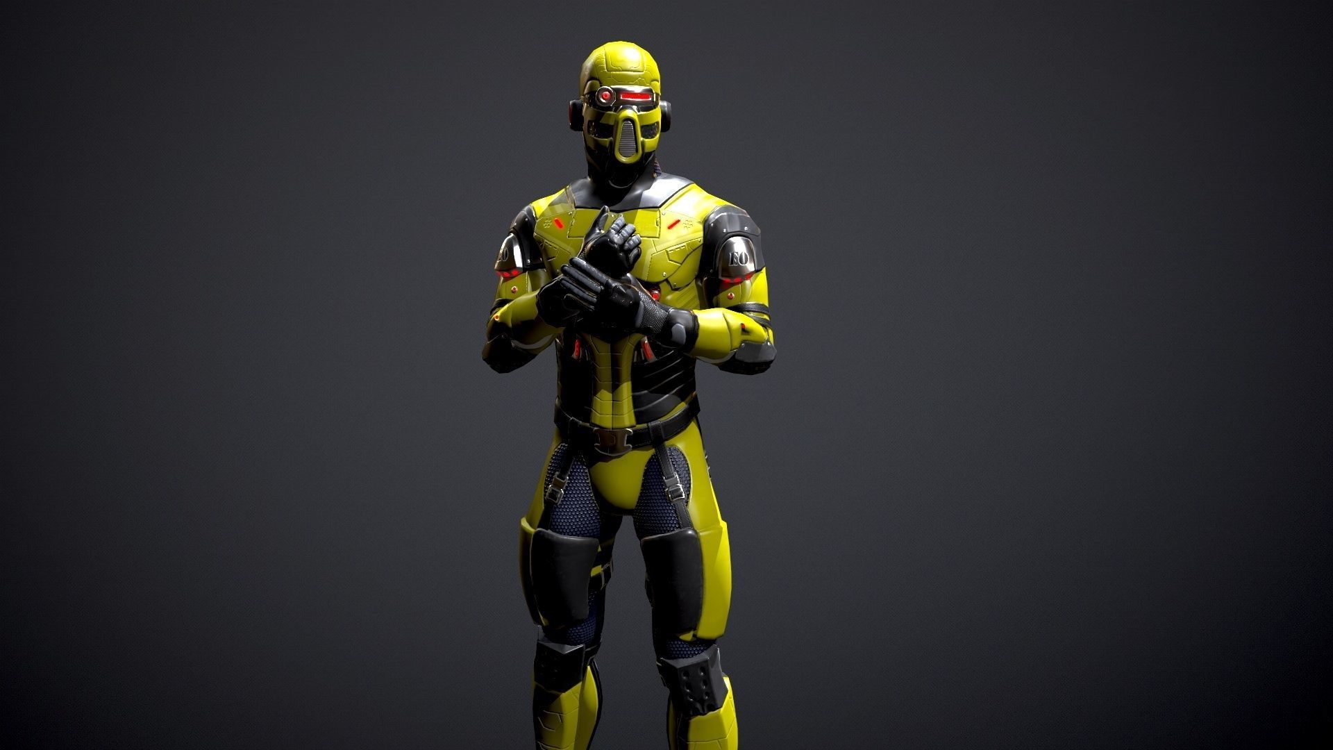 Sci-fi character 1 Low-poly 3D model_11