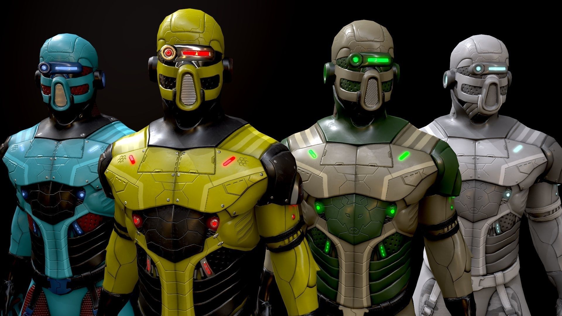 Sci-fi character 1 Low-poly 3D model_13