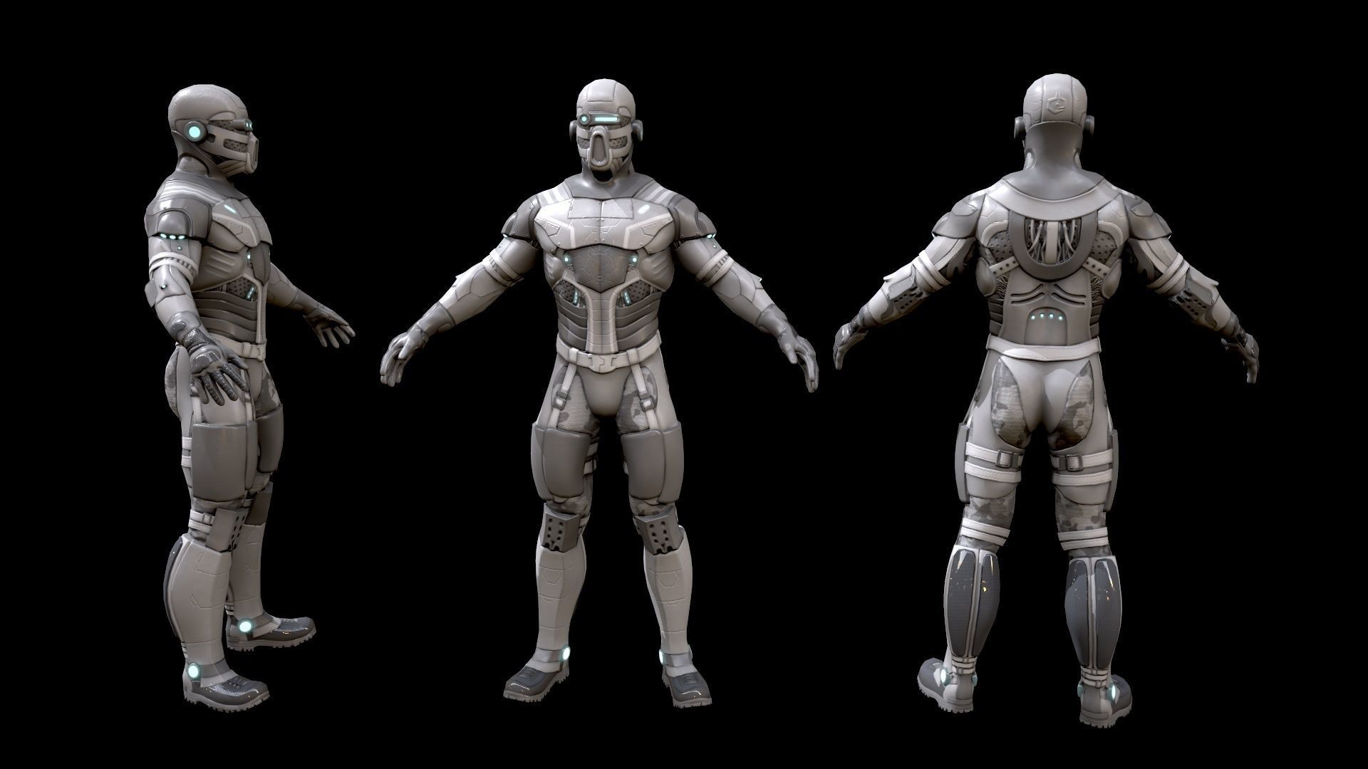 Sci-fi character 1 Low-poly 3D model_24