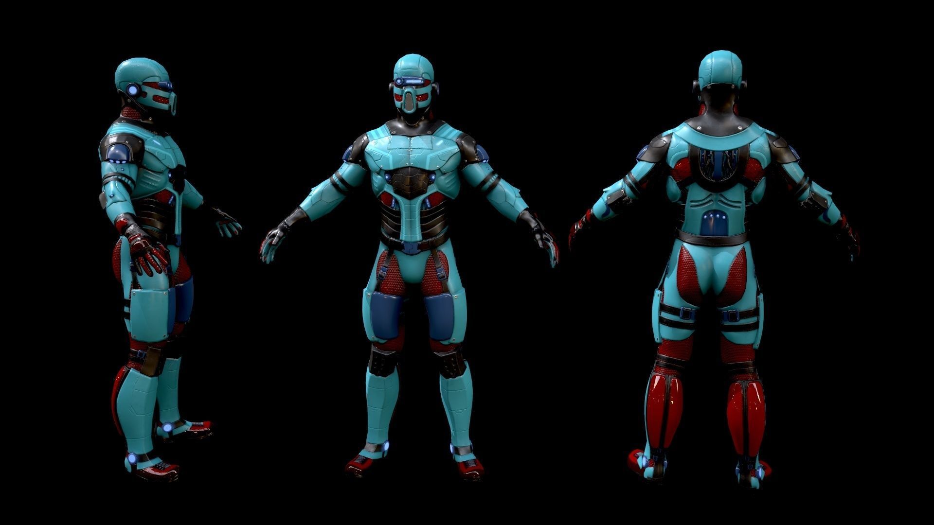 Sci-fi character 1 Low-poly 3D model_5