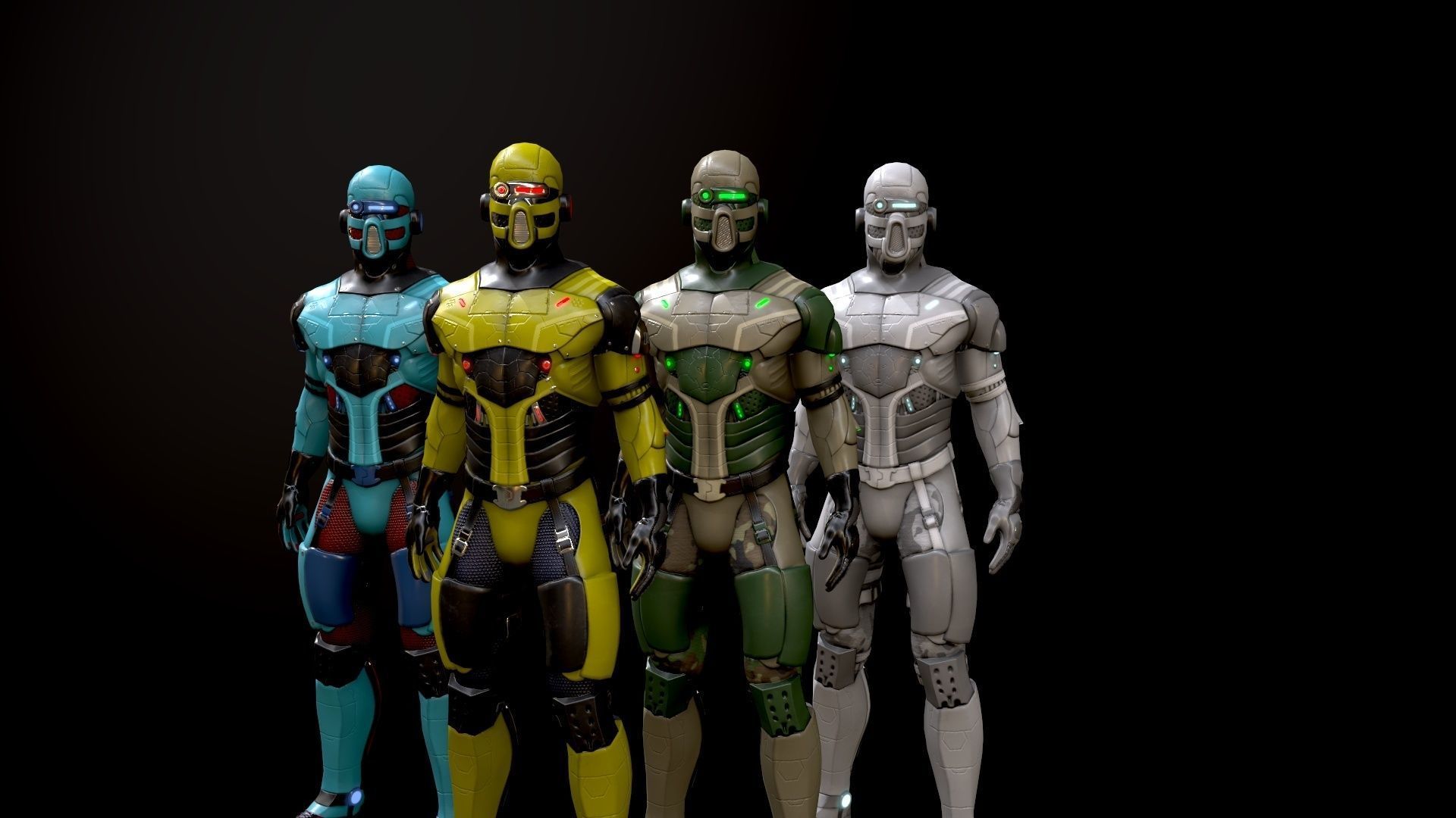 Sci-fi character 1 Low-poly 3D model_6