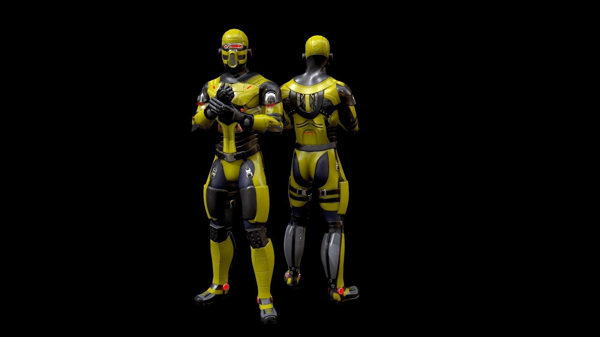 Sci-fi character 1 Low-poly 3D model_15