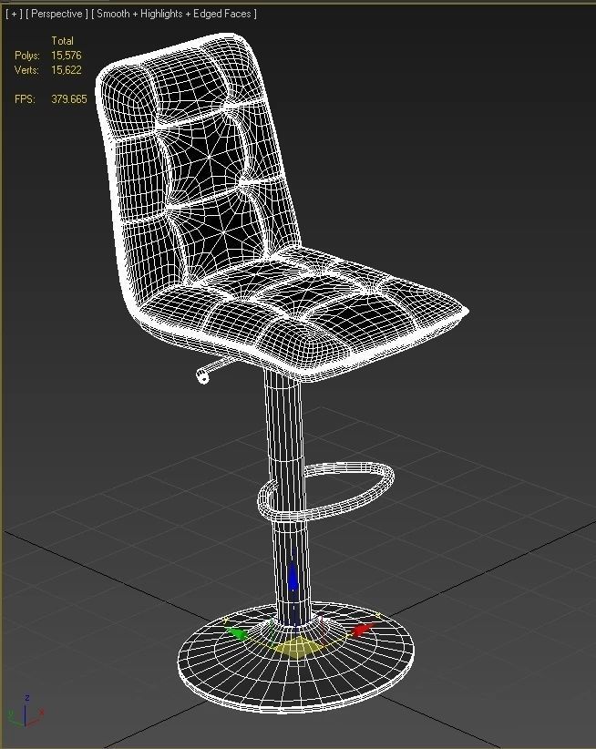 Adjustable Bar Stool 3D model_2